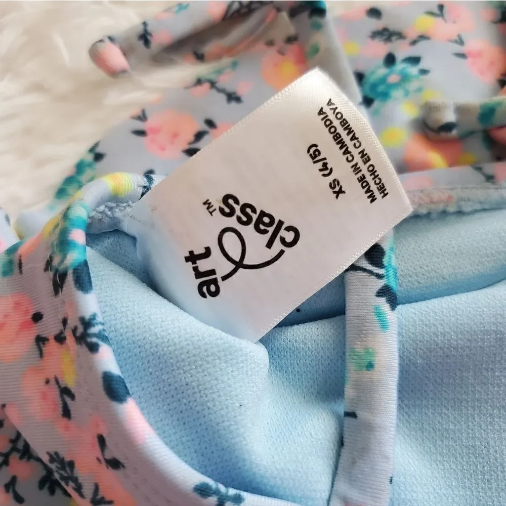 Girl's Floral Two Piece Bikini Size XS (4/5)